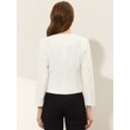 thumbnail image 4 of INSPIRE CHIC Blazer Court Sans Col à Fermeture Éclair pour Femme de Style Workwear TG Blanc, 4 of 6