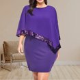 thumbnail image 2 of Kcodviy Femmes Grande Taille Froid Robes d'Anniversaire Grande Taille Superposition d'Épaule Asymétrique Chiffon Tenues de Bureau pour Femmes pour le Travail Grande Taille Robe Sans Bretelles à Paillettes, 2 of 8