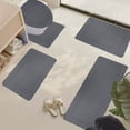 thumbnail image 3 of Maplenight 5-Pieces Large Bathroom Rug Set with Toilet Cover - Soft Velvet Fleece, Non-Slip, Water Absorbent, Washable, Modern Style Gray, 3 of 7