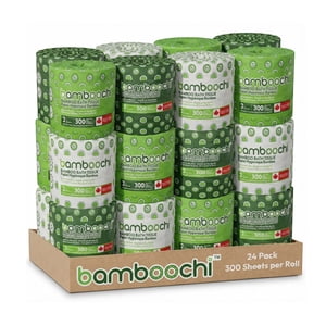 24-Roll Bamboo Toilet Paper, Individually Wrapped 2-Ply Tissue Paper for Home, RV, and Camping, Soft, Strong, Septic Safe, Biodegradable, Sustainable Bathroom Essential