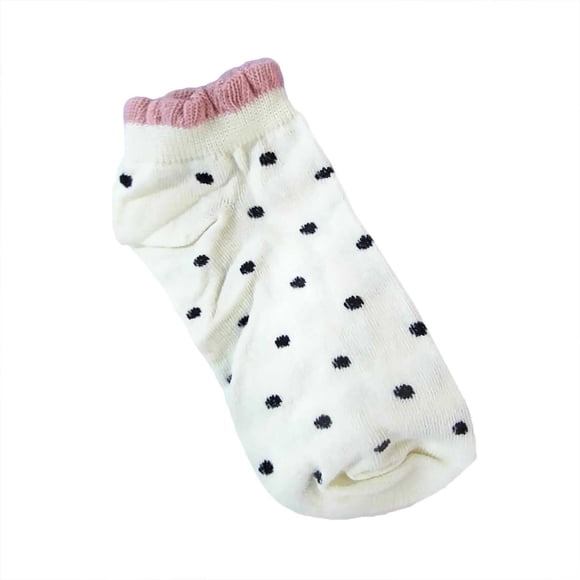 GPOECD Chaussettes pour Femmes Décontractées à Pois Chaussettes Courtes pour Usage Quotidien Chaussettes Basses Polyvalentes à la Cheville pour Toute l'Année Mode Chaussettes à la Cheville pour Femmes Blanc, Taille Unique