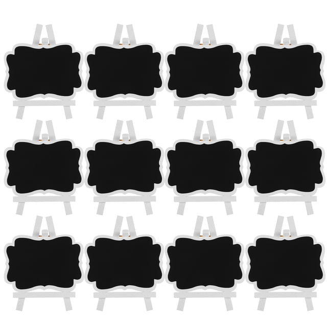 15 Pcs Mini Tableau Noir Tréteau Tableau Noir Tableau Noir pour Décoration Intérieure (Noir + Blanc)