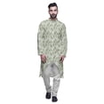 thumbnail image 1 of Atasi Long Sleeve Kurta Printed Button Down Asymmetric Designer Kurta For Boys, 1 of 5
