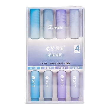 Harpily 4 Packs Highlighters Assorted Colors Highlighters and Pens No Aesthetic Highlighters with Soft Chisel Tip Cute Highlighter Pastels Study Supplies and Aestheti One Size Purple