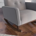 thumbnail image 3 of Dalston Tufted Microfiber Modern Indoor Livingroom Rocking Chair in Light Gray, 3 of 6