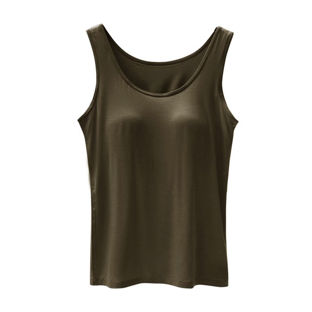 B91xZ Crop Tops pour Femmes Basique Uni Cami Spaghetti Double Couche Crop Top, Vert S