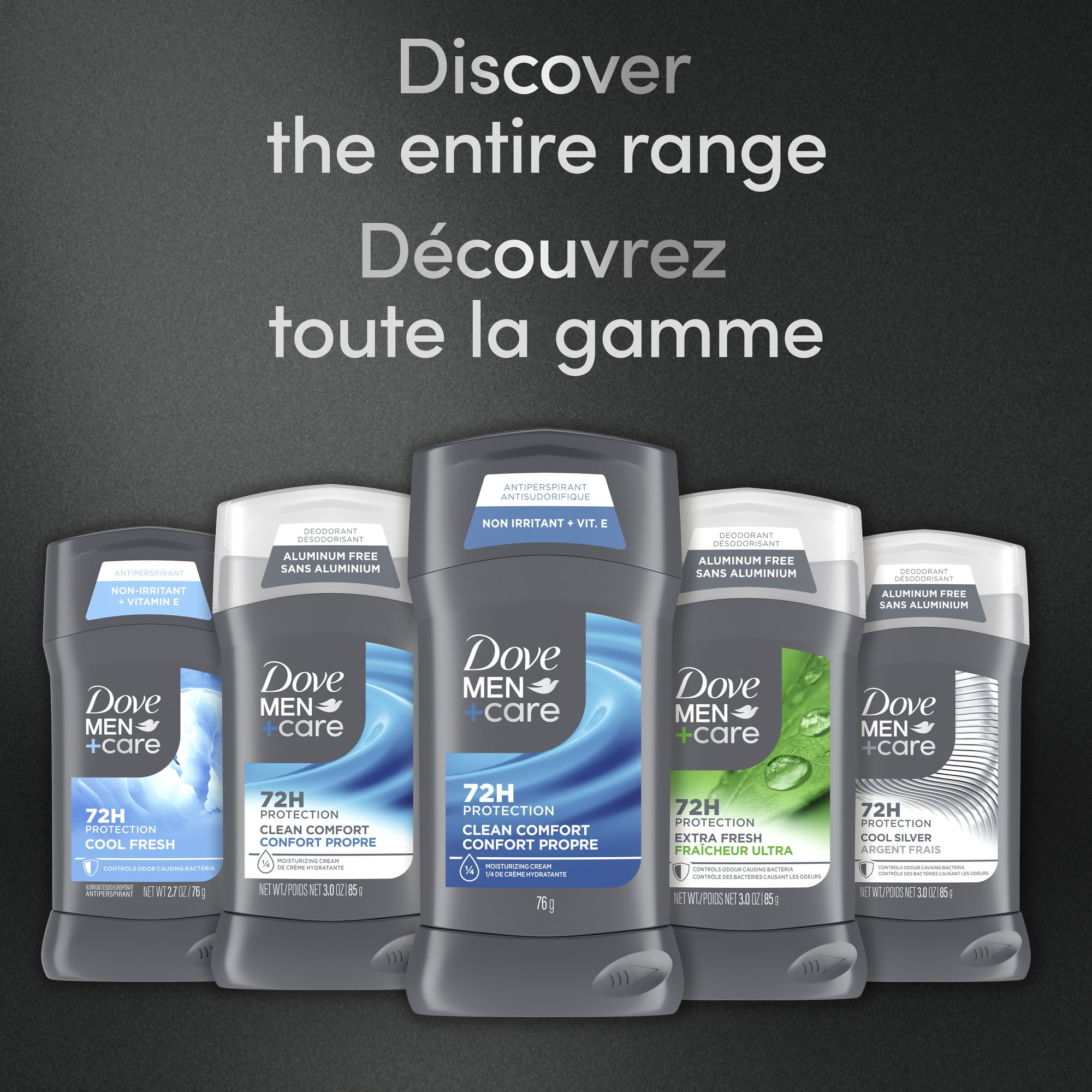 Dove Men+Care Antisudorifique en Bâton Protection 72 H Confort Propre, 76 g