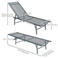 thumbnail image 3 of Outsunny Chaise Longue Extérieure Pliante avec Dossier Réglable, Gris Pâle, 3 of 10