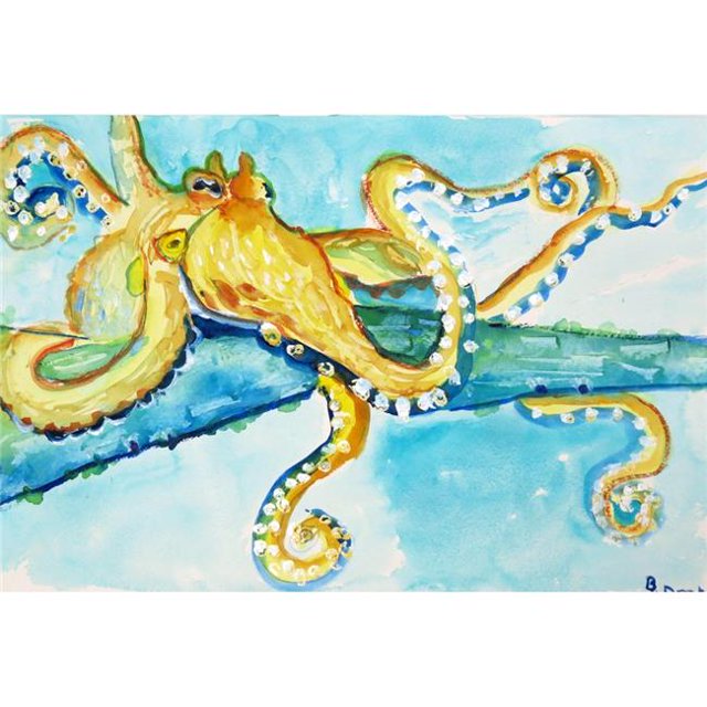 Betsy Drake TP547 24 x 30 in. Gold Octopus Outdoor Wall Hanging