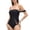 Black, variant on SDNall Women's High Cut Bikini Swimsuit, Removable Padded Bras, Soft Nylon Fabric, Slimming Coverage for Swimming and Beach