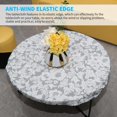 thumbnail image 4 of Indoor Outdoor Patio  Fitted Vinyl Tablecloth Flannel Elastic Edge Waterproof Plastic Cover, 4 of 9