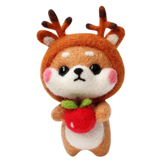 EQWLJWE Plush Toys Cute Litter Dog Pattern Handmade DIY Poke Wool Felts Material Production Package