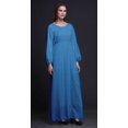 thumbnail image 2 of Bimba Robe Maxi à Manches Longues pour Femmes en Georgette Mousse Imprimée d'Oiseau Pic-Bois, Taille Élastique - Grande, 2 of 5