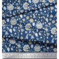 thumbnail image 2 of Soimoi Polyester Crepe Fabric Leaves & Floral Block Print Fabric by The Yard 52 Inch Wide, 2 of 3