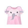 thumbnail image 4 of Robe T-shirt Fille Tunique Éléphant à Rayures Manches Courtes Coton Décontracté 3 Ans, 4 of 6