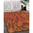 thumbnail image 3 of Ahgly Company Tapis d'Intérieur Ronds Transitionnels Lavables à la Machine Orange Rouge Orange, 5 Pieds Rond, 3 of 7