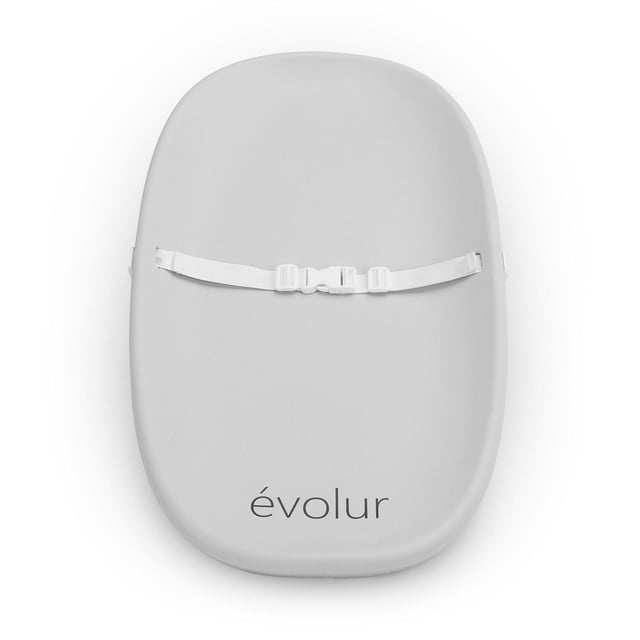 Evolur Eva Matelas à Langer Gris Pâle avec Parois Profilées et Ceinture de Sécurité Blanche Ajustable, Doté d'Une surface Ferme, Rembourrée et Imperméable et du logo Evolur Près du Bas, Conçu pour s'Adapter à Toutes les tables à Langer et Garder les Bébés en Sécurité Lors des Changements de Couches.