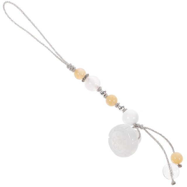 1PC Jade Agate Mobile Phone Pendant Car Key Hanging Pendants Multi-purpose Hanging Pendant Delicate Phone Chain Decor for Car Phone Fan Clothing Decor White