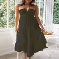thumbnail image 2 of Robe Longue Dos Nu Sans Manches Ligne A Fluide pour Femmes Robe de Plage, 2 of 6