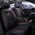 thumbnail image 1 of Maidao Car Seat Covers Leather Full Set for Volkswagen for ID.4 2020-Present 5 Seats Compatible Airbag Waterproof Front Rear Cushion Protector Black and Red, 1 of 7