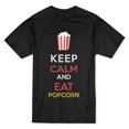 thumbnail image 1 of Keep Calm and Eat Popcorn Men's Black T-shirt, 1 of 1