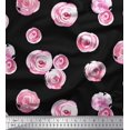 thumbnail image 1 of Soimoi Black Poly Georgette Fabric Flower Watercolor Decor Fabric Printed BTY 52 Inch Wide, 1 of 3