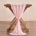thumbnail image 2 of Chiffon Table Runner 28.4x120.1 Inches Sheer Wedding Runner Romantic Rustic Table Runner for Wedding Party Baby Shower Decorations,Blushing Pink, 2 of 7