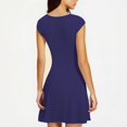 thumbnail image 5 of Mgmyaa A-Line Dress Robe Courte d'Été pour Femmes à Col Rond, Manches 1/4, Couleur Unie, Manches Cap, Robe de Cocktail pour Fête, 5 of 5