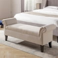 thumbnail image 3 of Kathy Roll Arm Entryway Accent Bench Sky Neutral, 3 of 13