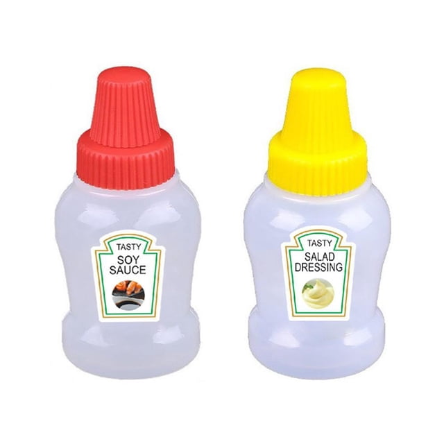 Clearance Now! Mini Condiment Squeeze Bottles, Sauce Containers for Lunch Box, Portable Honey Sauce Salad Dressing Dispensers Jars Containers, Mini Ketchup Bottle Salad Container for Lunch L2B6