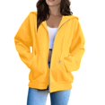 thumbnail image 1 of Mode Femme Uni Ample Amincissant à Capuche à Fermeture Éclair Chandail à Capuchon à Manches Longues Veste Chandails à Capuchon pour Femmes Chandails TG, 1 of 5