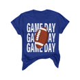 thumbnail image 4 of Charmgo Haut pour Femmes Tendance T-Shirts Jour de Match T-Shirt Imprimé 2D pour Femmes Manches Courtes Col Rond T-Shirt Mode Léger Doux Tenue Décontractée Vêtements pour Femmes Football Bleu TTTG, 4 of 4