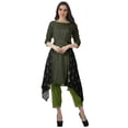 thumbnail image 2 of Moomaya Printed Traditional Clothing Womens Asymmetric Kurti Kurta With Pant Set, 2 of 6