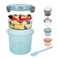 thumbnail image 2 of Cereal Yogurt Cups with Lids and Spoon, Overnight Oats Container, Reusable Plastic Milk Jar Breakfast Crunch Granola Oatmeal Smoothie Snack Prep Bowl To Take Along, 2 of 9
