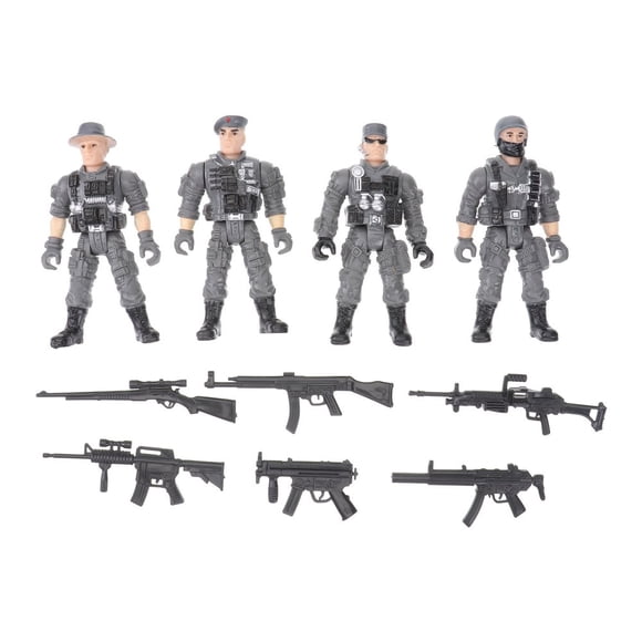 POINTERTECK Figurines pour Hommes Figurines de Soldats d'Action Jouets de Soldat Ensemble de Jeu Swat Figurines d'Équipe Ensemble de Jeu en Plastique Modèle