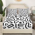 thumbnail image 3 of YST Abstract Sheet Set Queen Size,Geometry Pattern Bed Sheets For Teenager,Black White Stripes Bed Sheet Set,Western Art Style Fitted Sheet Lightweight,Comfy Breathable, 3 of 5