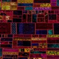 thumbnail image 1 of Ahgly Company Tapis d'Intérieur Carrés Abstraits Rouge Brun Patchwork, 3 Pieds Carré, 1 of 6