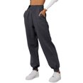 thumbnail image 2 of Innerwin Jogger Pants With Pockets Women Trousers Sports Solid Color Lounge Sweatpants Dark Gray S, 2 of 4