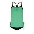 thumbnail image 5 of Moxiu Women's Two Piece Tankini Bathing Suits T-Back Top Ruched Padded Modest Swim Shorts Summer Basic Swimwear Mint Green,L, 5 of 5