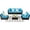 Turquoise, variant on Costway 6PCS Patio Rattan Furniture Set Cushioned Sofa Coffee Table Navy