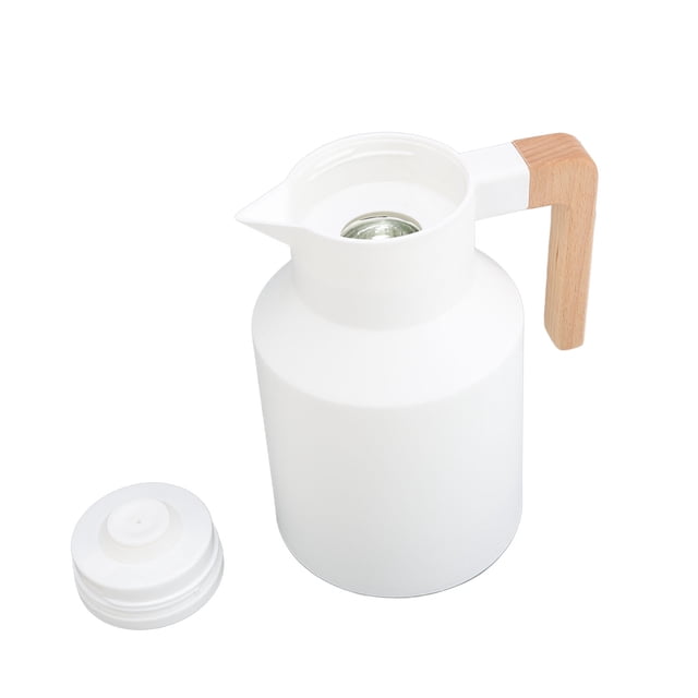 Carafe à Café, Bouteille à Café à Double Paroi à Grand Ouverture pour Café Blanche