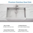 thumbnail image 3 of ALWEN 32 x 19" Stainless Steel Workstation Ledge Single Bowl Sink Undermount, 3 of 8