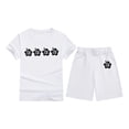 thumbnail image 4 of GDREDA Ensemble de Mini Pantalons T-Shirt à Manches Courtes et Col Rond Imprimé pour Enfants Garçons et Filles Blanc, 10-11 Ans, 4 of 4