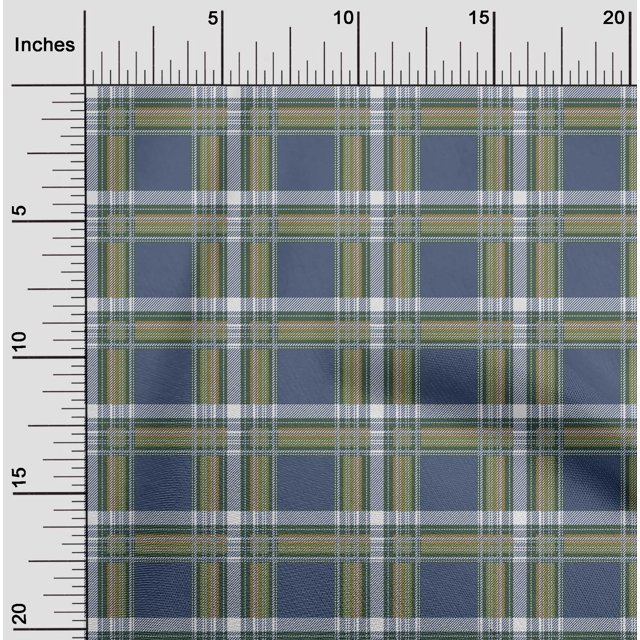 oneOone Cotton Silk Fabric Tartan Check Printed Craft Fabric BTY 42 Inch Wide