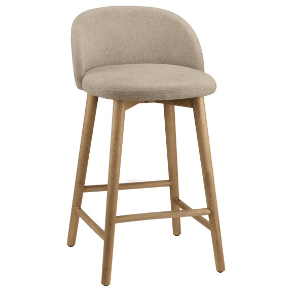 Bouclair Tabouret en Tissu Beige et en Bois