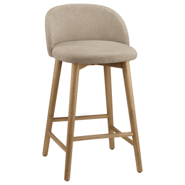 Bouclair Tabouret en Tissu Beige et en Bois