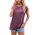 thumbnail image 4 of AherBiu Hauts d'Entraînement pour Femmes, Coupe Ample, Manches Cap, Col Ras du Cou, Haut Basique Confortable, T-Shirts, Chemises, Blouse, 4 of 4