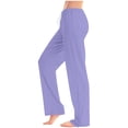 thumbnail image 2 of ohmzyzo Womens Summer Fashion Solid Casual Elastic Waist Drawstring Long Pants, 2 of 5