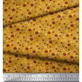 thumbnail image 2 of Soimoi Gold Modal Satin Fabric Flower Artistic Print Fabric by the Yard 42 Inch Wide, 2 of 3