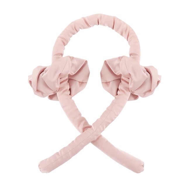 kurtrusly Hair Curling Rod Ribbon Heatless Foam Hair Roller Clip Reusable Portable Wrap Headband, Light Pink